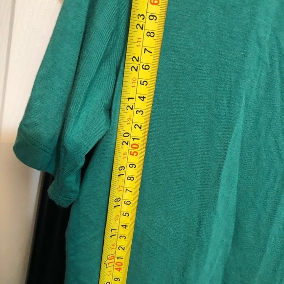 Karen Kane size XL aqua green top cold shoulder teal green shirred sides - Picture 11 of 15